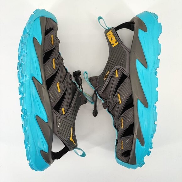 Hoka One One Woman’s Hopara Gray & Blue Strap Sandals Size 8.5 - Picture 5 of 8